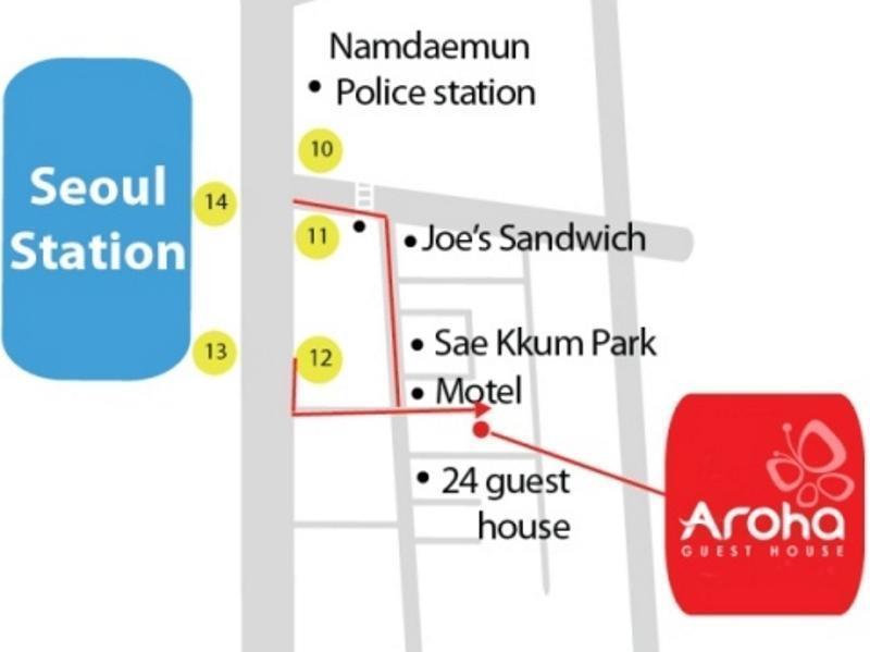 Aroha Guesthouse Seoul Station Seul Exterior foto